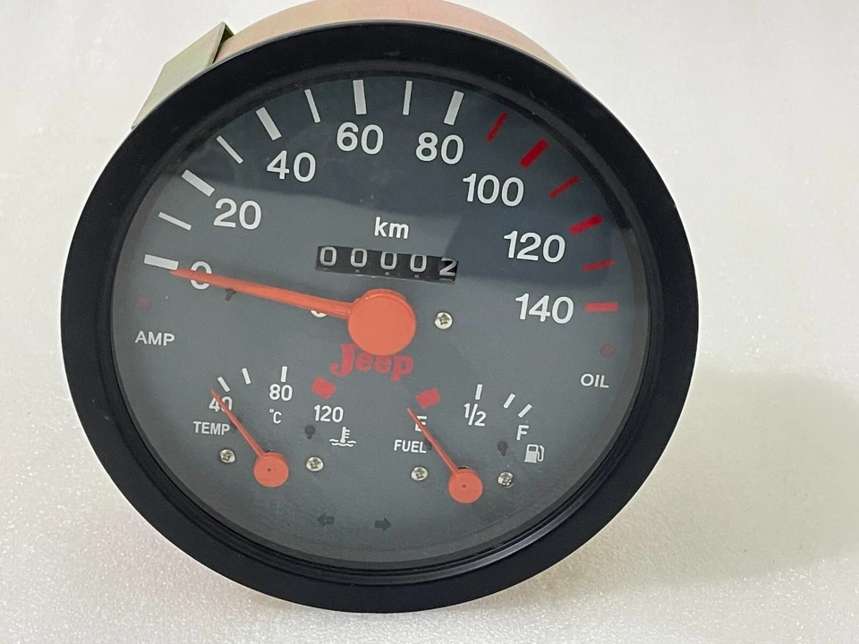 Speedo Cum Temperature Fuel Meter & Amp. Oil Indicator For Willys Jeeps |Fit For - Imagem 2 de 4