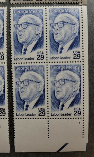 Scott #2848 George Meany Matched Set Plate Blocks of 4 Stamps - MNH - Picture 4 of 4