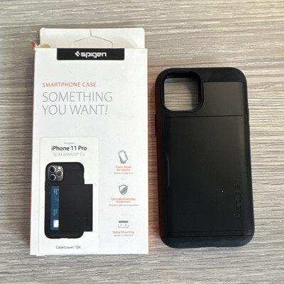 Spigen Slim Armor CS Black Case for iPhone 11 Pro Card Pocket Shockproof