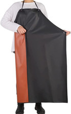 Chemical Resistant Work Apron Adjustable Bib Waterproof Rubber Vinyl Black