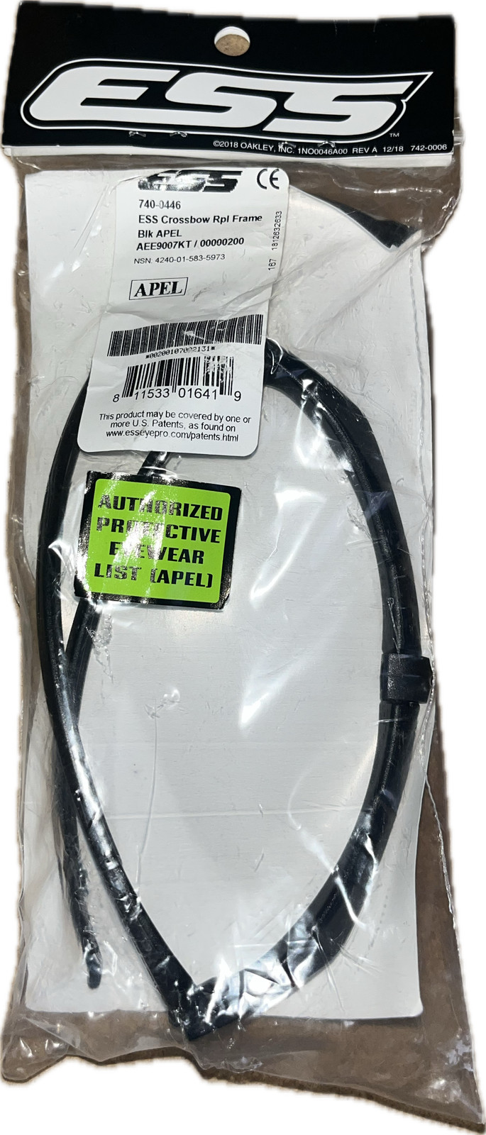 ESS 740-0446 Crossbow Replacement Frame Genuine US Military APEL Black