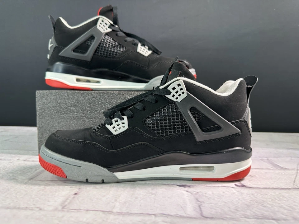 2019 NIKE AIR JORDAN 4 RETRO BRED 308497-089 MENS SIZE 10 - Image 2 of 4