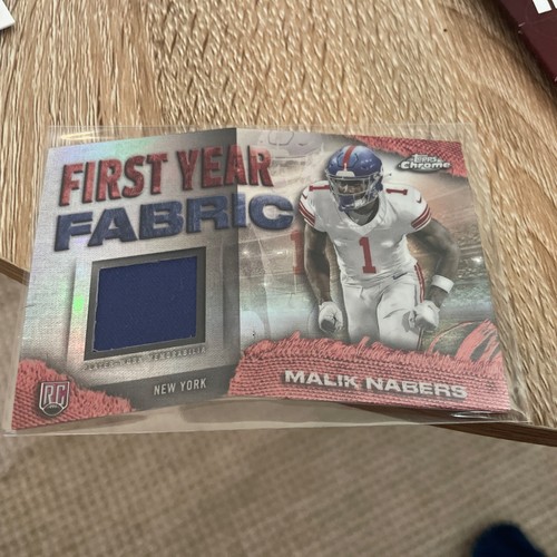 2024 TOPPS CHROME MALIK NABERS FIRST YEAR FABRIC RELIC CARD NY GIANTS