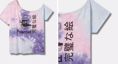 Torrid Size 3 Polaroid Camera Tie Die T-Shirt, Plus Size NWOT