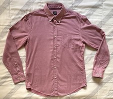 Hugo Boss Slim Fit Stretch Long Sleeve Button Down Shirt Red Micro Check XL