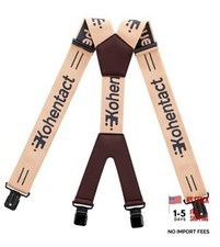 Men  s Industrial Strength Suspenders 2-Inch Wide X-Back Heavy Duty Braces Beige