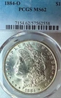 1884-O MS62 Blazing Surfaces PCGS New Orleans Mint Morgan Silver Dollar