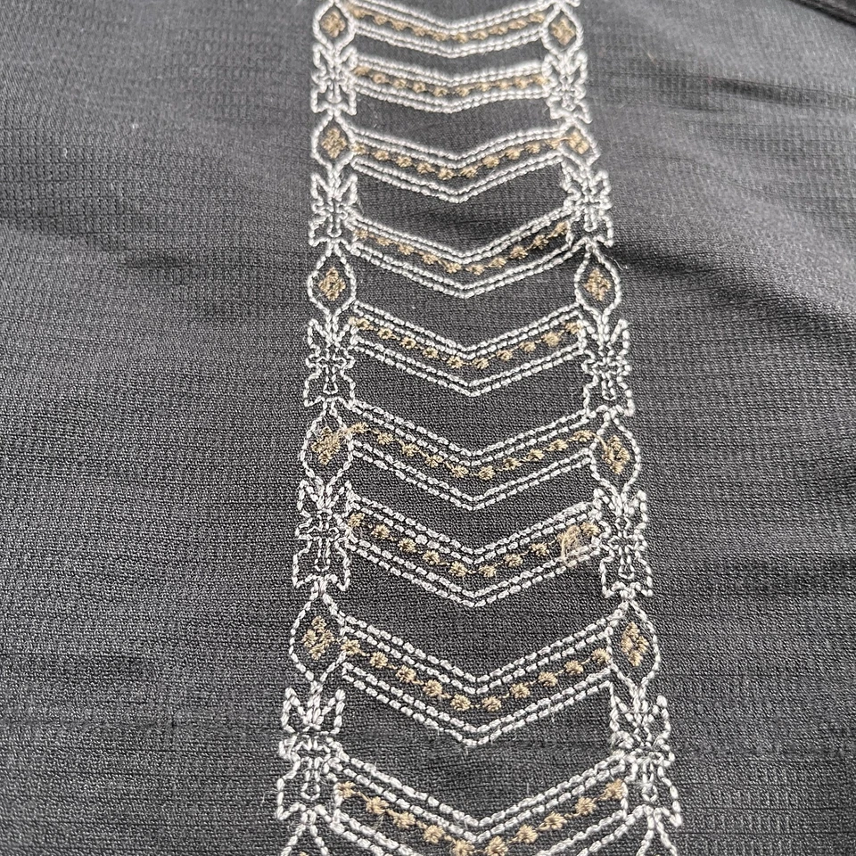 Cubavera Shirt 3X Black Embroidered Button Up Long Sleeve CAsuaL Mens - Image 2 of 4