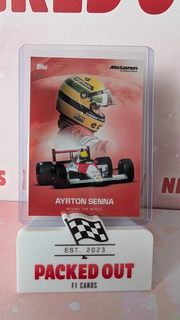 Ayrton Senna Behind The Wheel /5 Red Parallel Topps McLaren Racing F1 Card