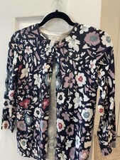 Women's Navy Floral Cardigan Sweater Size S