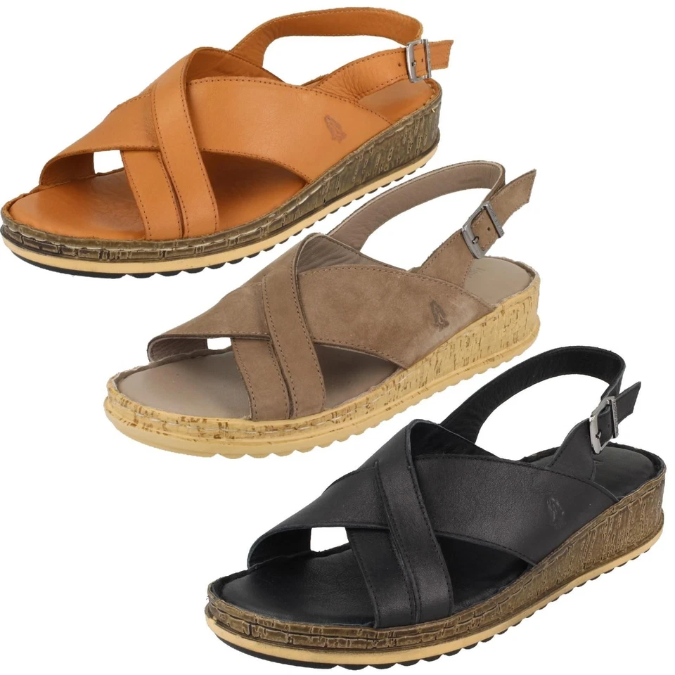 Damen Hush Puppies Leder Riemchen Sandalen Mit Schnalle - Elena - Bild 1 von 1