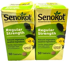 senokot regular strength 8.6mg 100 total tablets exp 2028