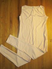 Bal Togs Unitard Leotard Bodysuit Tank Long Leg Stretch 813P Beige Women 2XL NWT