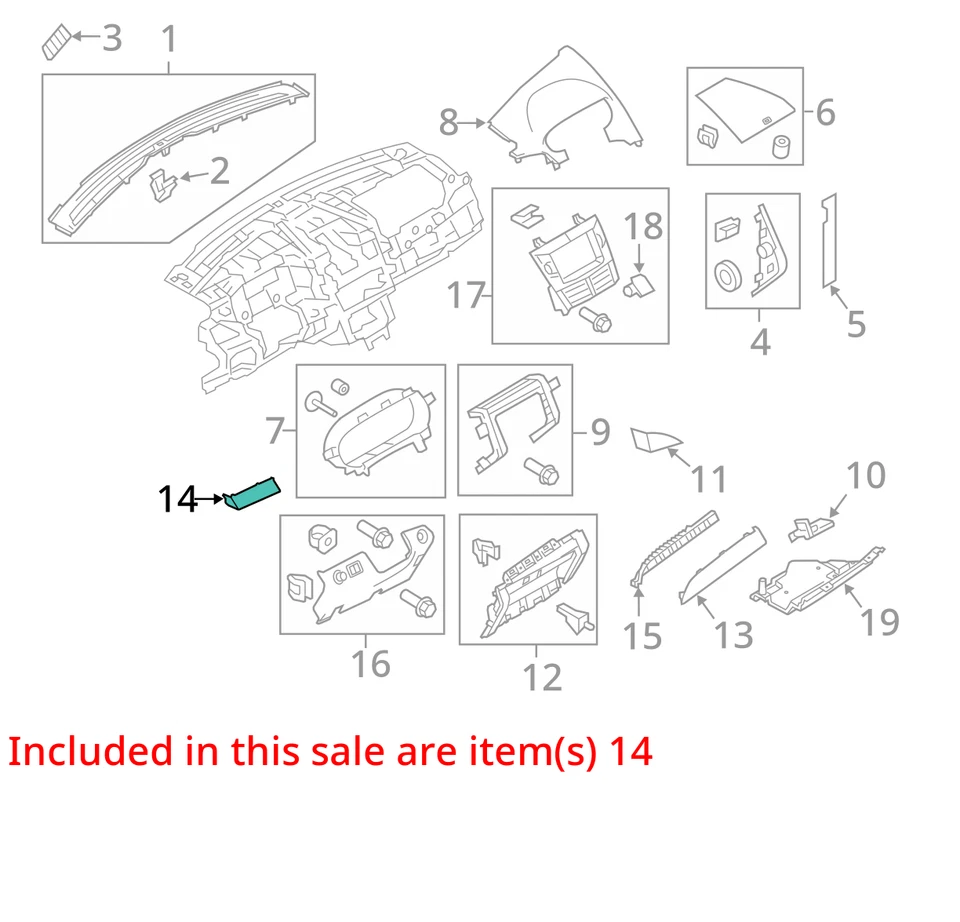 ADECUADO PARA LINCOLN MKT 2010-2019 MOLDING ASY - INSTRUMENTO AE9Z7404389AA - NUEVO OEM Foto 3 de 4