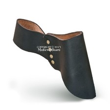 Medieval Genuine Real Leather Black Sword Holder Frog Carrier for SCA LARP WMA