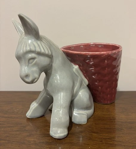 Shawnee Donkey Planter Pottery Figurine mcm