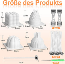 Stampo Per Candele Cilindrico Trasparente - Con Stoppino, Per Candele Fai Da Te, Decorazione Casa E Chiesa - Foto 7