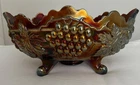 VTG Northwood Amethyst Carnival Glass Grape & Cable Banana Boat Bowl