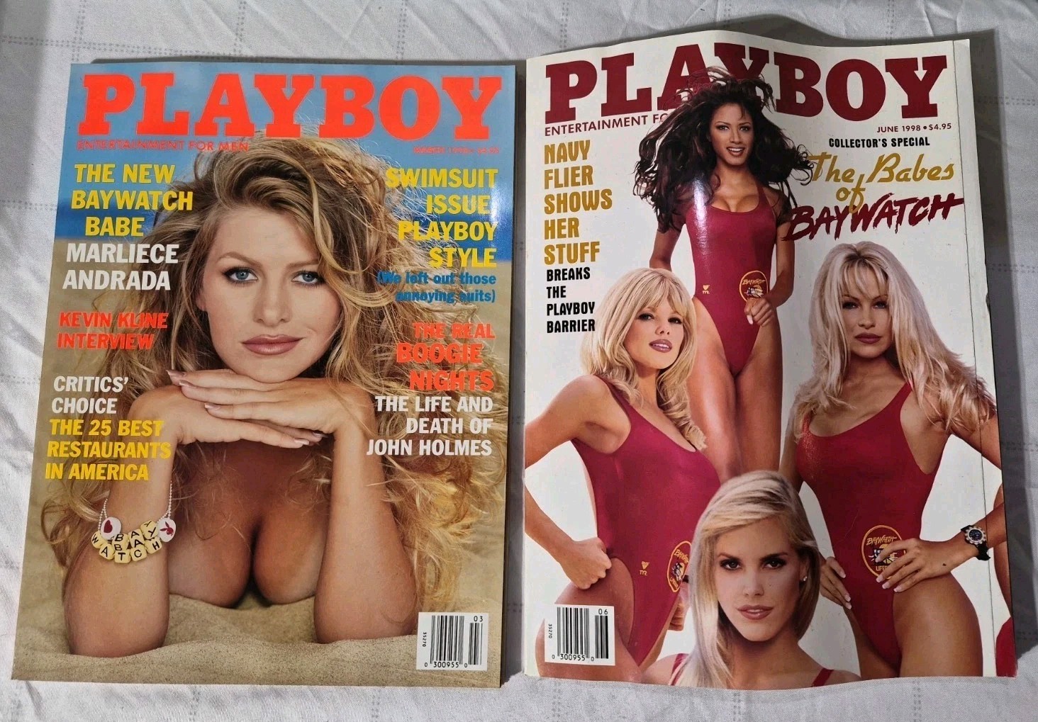 ADULT COLLECTIBLE Baywatch Playboy 1998 June March PAM ANDERSON LOT OF 2