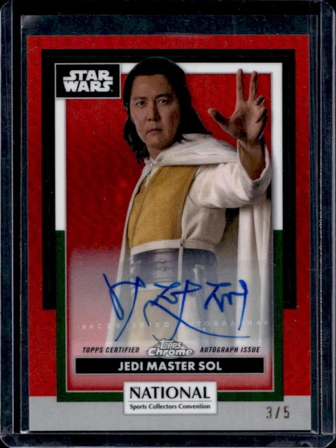 2026 Topps Chrome NSCC Lee Jung-jae Jedi Sol Star Wars Auto Red Refractor #/5