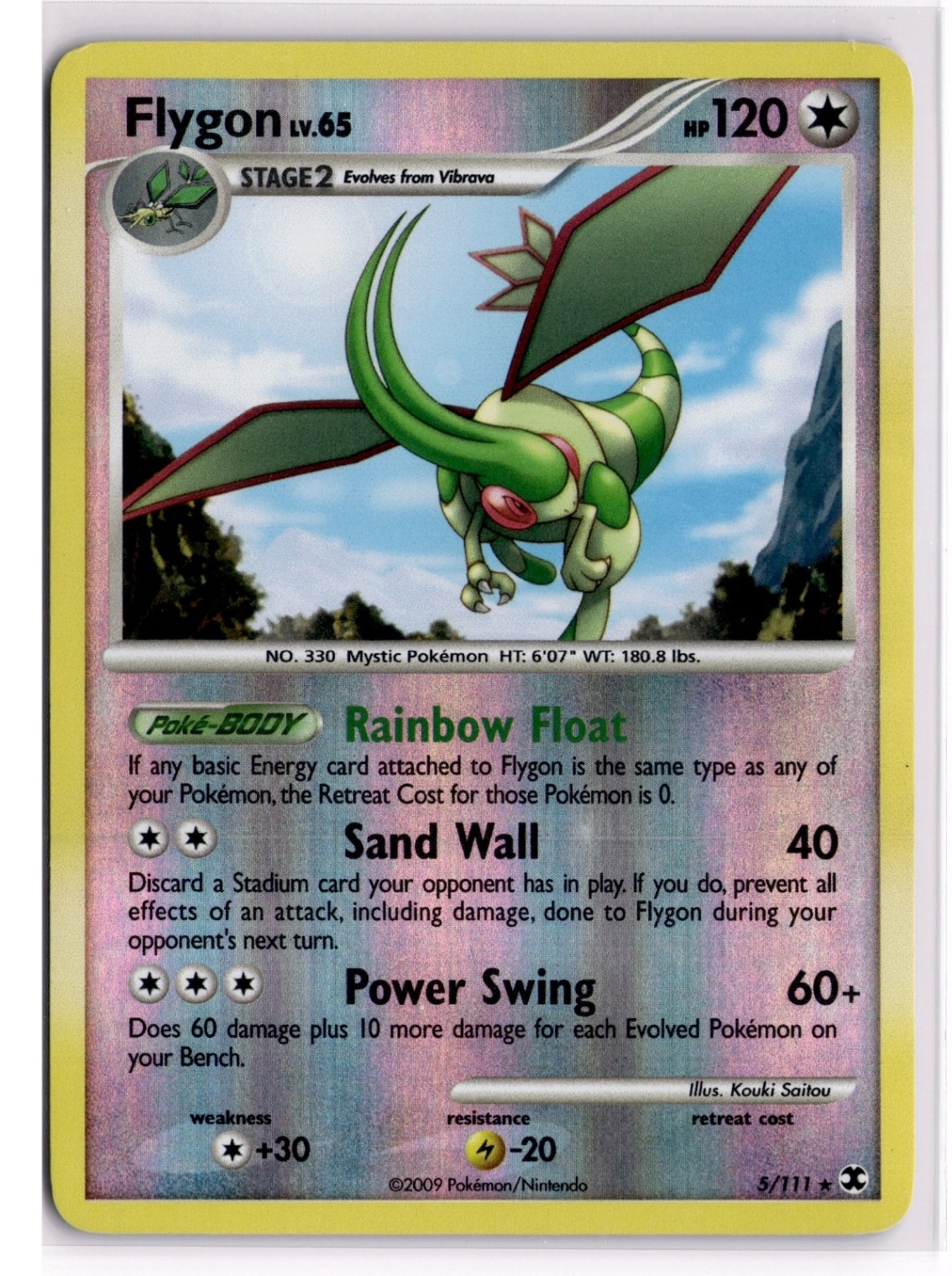 Flygon Holo Rare Rising Rivals RR Colorless Reverse Holo 5/111 2009 LP