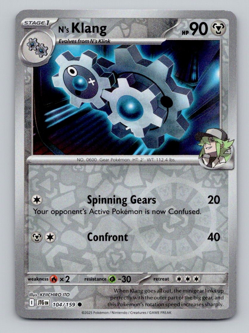 N's Klang 104/159 Common Journey Together Pokemon Reverse Holo Near Mint