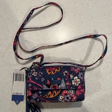 Vera Bradley RFID All In One Crossbody in Dragon Fruit Floral  NWT