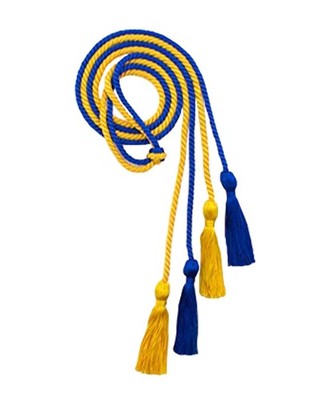 Honor Cord Society Polyester Honor Cords for Graduation - Royal Blue and Gold
