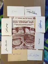 signed Yogi Berra,Bob Meusel + 6 other yankees+ 1971 old Timers day program