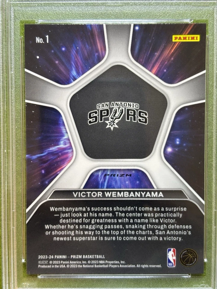 Victor Wembanyama SILVER PRIZM PSA 9 ROOKIE CARD 2023 Panini RC DEEP SPACE Spurs - Image 4 of 4