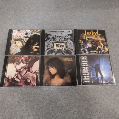 Lot of 6 Hard Rock Heavy Metal CDs Ozzy Osbourne Thin Lizzy Tesla Jackyl Thunder