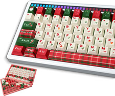 134 PBT Keycaps,Christmas Themed Keycaps for Mechanical Keyboard Typing, Gaming
