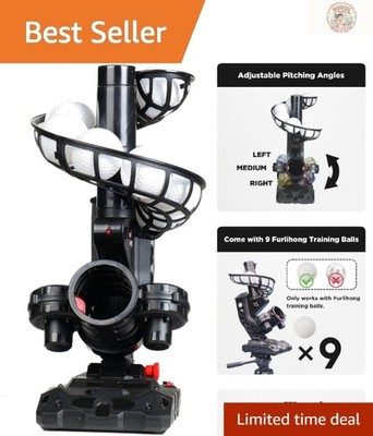 Versatile Battery-Powered Baseball Pitching Machine - 9 Training Balls Included