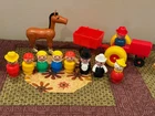 Vintage Fisher Price Little People LOT Clown Ringmaster Fireman Farmer Tractor