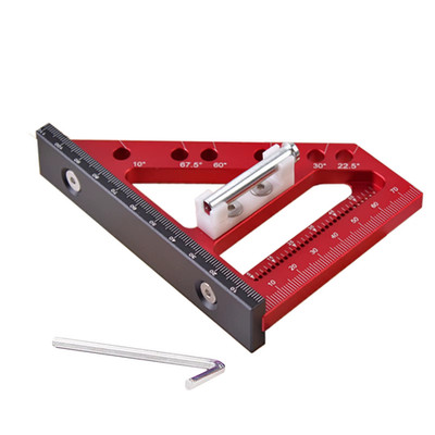 1Pc 3D Multi Angle Measuring Ruler 22.5-90 Degree Aluminium Carpentry Square Pro