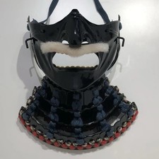 Authentic Japanese Samurai Menpo Mask Iron Armor Wearable Handmade in Japan       