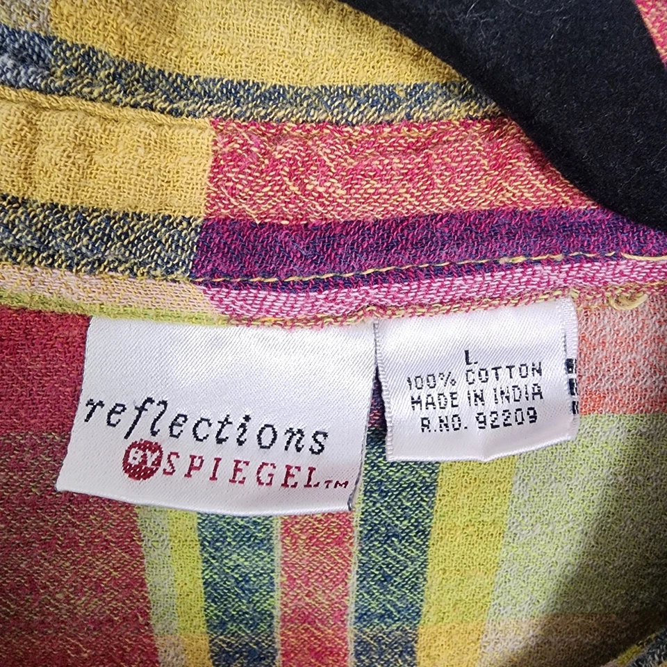 Vintage Reflections By Spiegel Boho Ecléctico Cuadros Abotonados Otoño Algodón Grande Foto 3 de 4