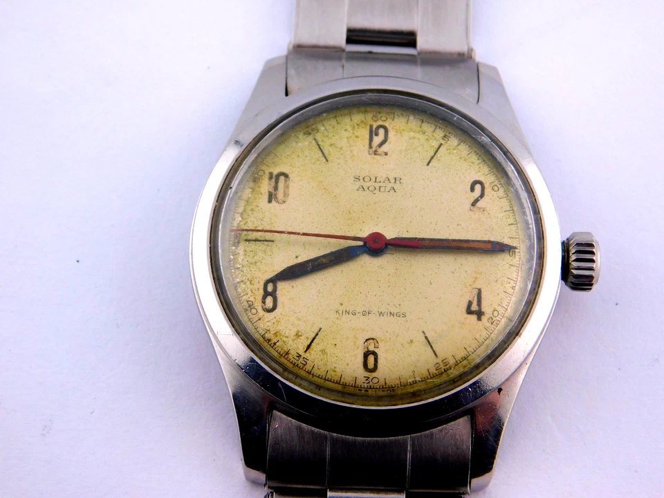 VINTAGE ROLEX OYSTER SOLAR AQUA MILITARY WWII MENS WRISTWATCH SERVICED C.1940s - Image 4 of 4
