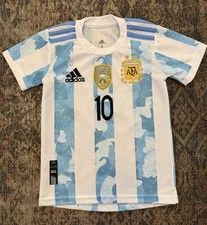 Adidas Argentina Lionel Messi 2021 Copa America Home Jersey Youth Kids SZ 4