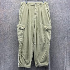 Free People Pants Women 8 Green Cargo Wide Leg High Rise Utility Parachute Baggy