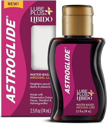 ASTROGLIDE Lubricant Plus Libido, with Menthol, 2.5 Fl Oz,Travel Size