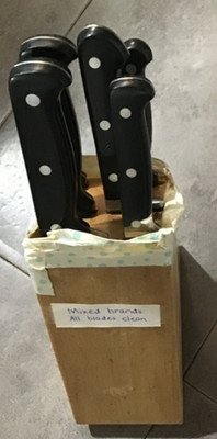 ZWILLING J.A.HENCKELS Knife Block W/Mixed Knife Set Bulk Lot~Ever Sharp as found