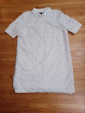 Banana Republic Women's Embroidered Fringe Polo Shift Collared Dress XL ...