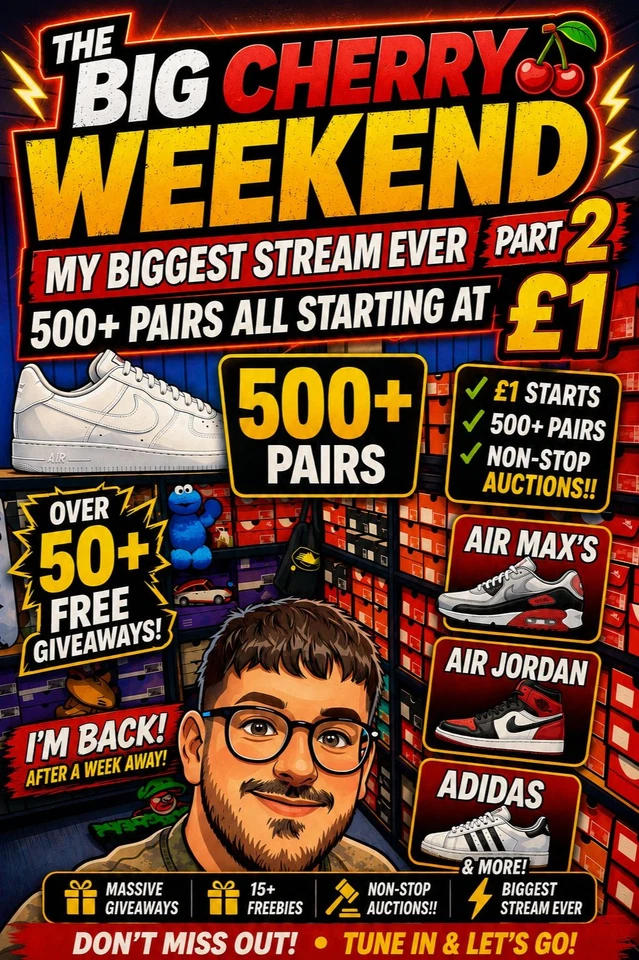 500+ PAIRS NON-STOP £1 AUCTIONS | THE BIG CHERRY WEEKEND🍒PT.2