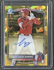 LUCAS RAMIREZ 2025 BOWMAN CHROME SAPPHIRE AUTO GOLD REFRACTOR 33/50 Angels
