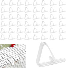 48 Pcs Plastic Table Cloth Holder - Clear Clips for Outdoor Picnic Tables, Skirt