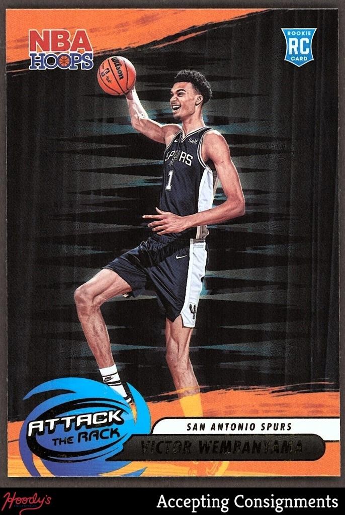 2023-24 Hoops Attack the Rack Holo #1 Victor Wembanyama RC Rookie SPURS