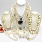 VINTAGE TO NOW FAUX PEARL BEAD FASHION/COSTUME JEWELRY NECKLACE LOT