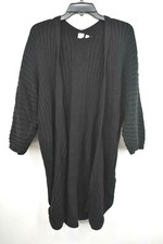 Gap Womens Black Open Front Long Sleeve Career Split Casual Ribbed Cardigan M