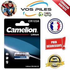 Pile Lithium 3V CR123A CR17335 CR17345 DL123 EL123AP 1300 mAh ( Camelion )
